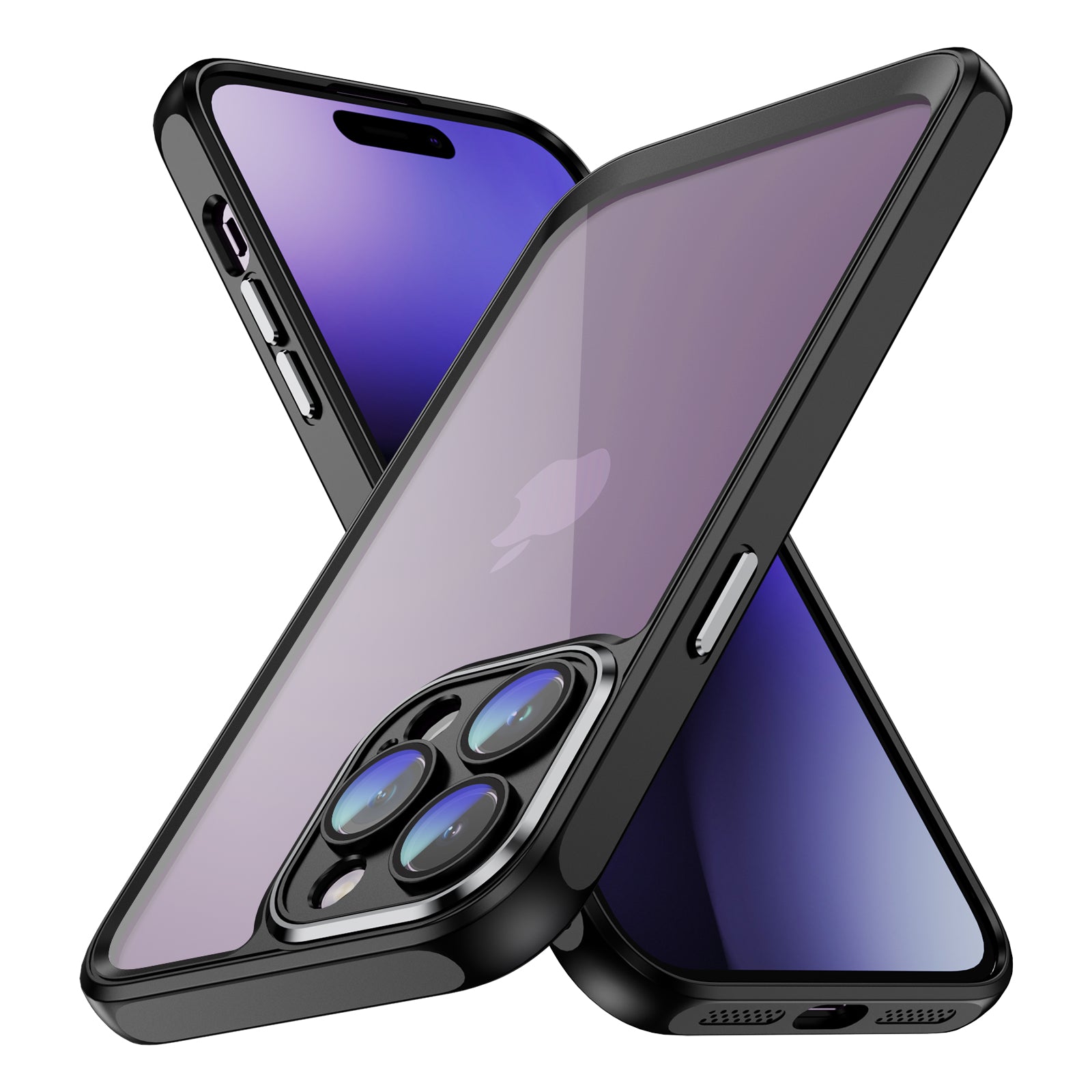 For iPhone 14 Pro Max Clear Phone Case Hard Acrylic Back + Soft TPU Protective Cover with Len Protector For iPhone 14 Pro Max Clear Phone Case Hard Acrylic Back + Soft TPU Protective Cover with Len Protector